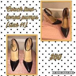 Coach Two-toned Pumps with ankle strap